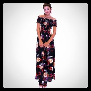 En Creme off shoulder floral dress